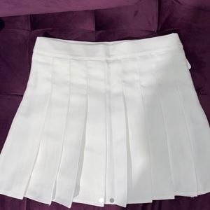 White pleated skirt